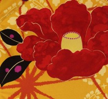 emma×紅一点麻の葉に椿柄の卒業式袴フルセット(茶系)|卒業袴(普通サイズ)9枚目
