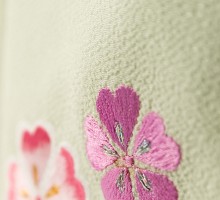 乙葉ブランド　ピンク桜刺繍柄の被布フルセット(ピンク/グリーン系)|女の子(三歳)