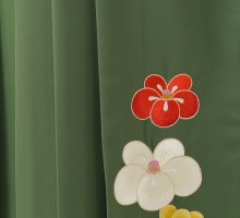 emma×紅一点　梅と万寿菊柄の卒業式袴フルセット(クリーム系)|卒業袴普通サイズ