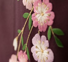 卒業式|先生|着物レンタル|桜の小花柄の卒業式袴フルセット(赤系)|卒業袴(普通サイズ)