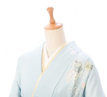 訪問着に袴のセット|158～163cm|正絹|卒業式袴フルセット(ブルー系)|卒業袴(普通サイズ)