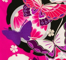 卒業式|ブランド|雪輪に蝶柄の卒業式袴フルセット(ピンク系)|卒業袴(普通サイズ)