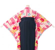 袴レンタル|卒業式|143〜148cm|卒業袴フルセット(ピンク系)|女の子(小学生袴)