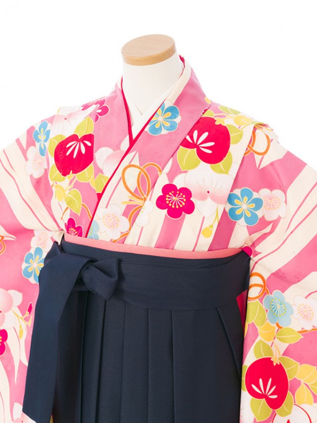 袴レンタル|卒業式|143〜148cm|卒業袴フルセット(ピンク系)|女の子(小学生袴)