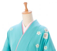先生|シンプル桜柄の卒業式袴フルセット(水色系)|卒業袴(普通サイズ)