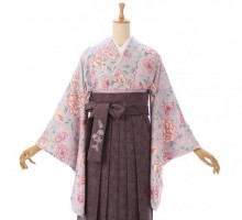 ジルスチュアート牡丹花柄の卒業式袴フルセット(紫系)|卒業袴(普通サイズ)