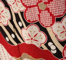 白地　笹と赤梅柄の振袖フルセット(白系)|普通サイズ【2〜12月】