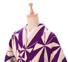 レトロな麻の葉文様柄の卒業式袴フルセット(紫/白系)|卒業袴(普通サイズ)10枚目
