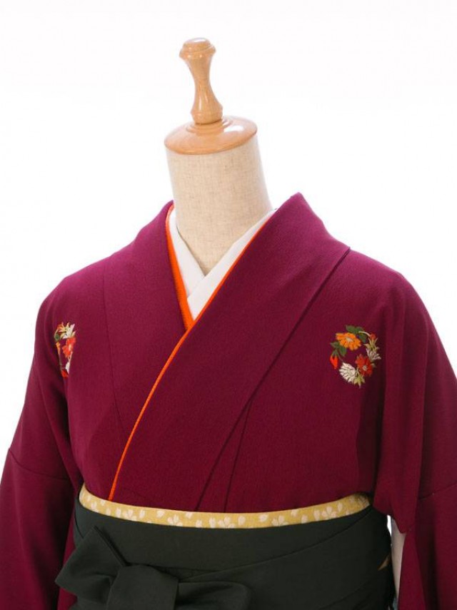 花紋柄の卒業式袴フルセット(茶色系)|卒業袴(普通サイズ)