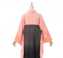 桜と洋花柄の卒業式袴フルセット(ピンク系)|卒業袴(普通サイズ)