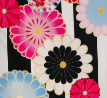 JAPAN STYLE|華紋柄の卒業式袴フルセット(白系)(ブラック系)|卒業袴(普通サイズ)