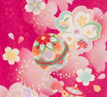 卒園袴|花うさぎ|110〜120cm|卒園式袴レンタルフルセット(ピンク系)|女の子(卒園式袴)