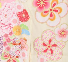 	【ジャパンスタイル】古典　梅　牡丹柄のお宮参り着物フルセット(ピンク系)|女の子
