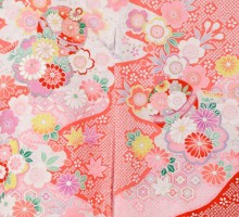 【花うさぎ】絞り調　まり　梅柄のお宮参り着物フルセット(ピンク系)|女の子