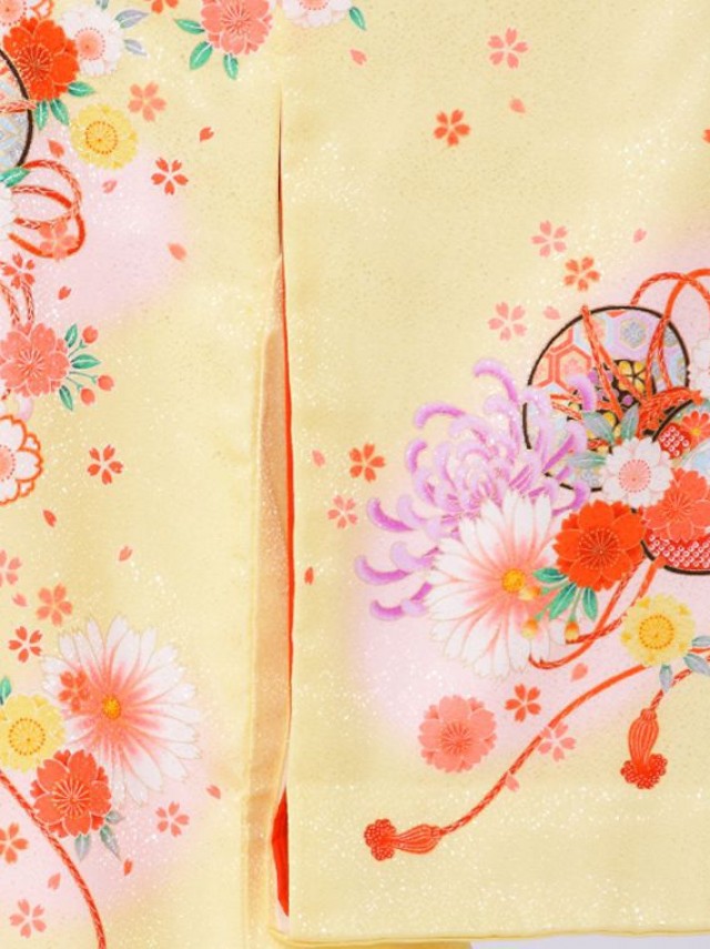 つづみ　桜柄のお宮参り着物フルセット(黄系)|女の子