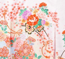 花車　まり　季節の花柄のお宮参り着物フルセット(白系)|女の子