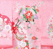 花車　鞠柄のお宮参り着物フルセット(ピンク系)|女の子