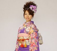 満開に咲く桜と牡丹　柄の振袖フルセット(紫系)|普通サイズ【1月】