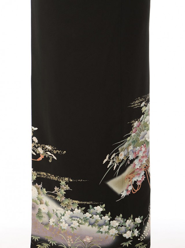 黒留袖|Sサイズ|140〜150cm|5〜7号|正絹|黒留袖フルセット| 黒留袖