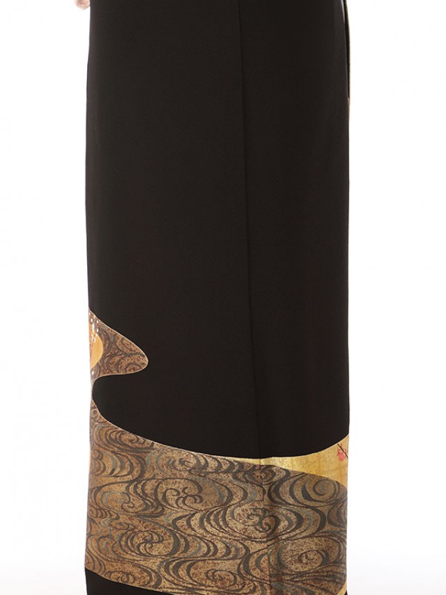 黒留袖|Mサイズ|150〜160cm|7〜13号|正絹|黒留袖フルセット| 黒留袖