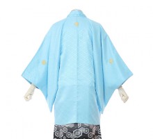 男性用袴|E-SV01-5-1|5号ブルー紋付/白銀亀甲袴