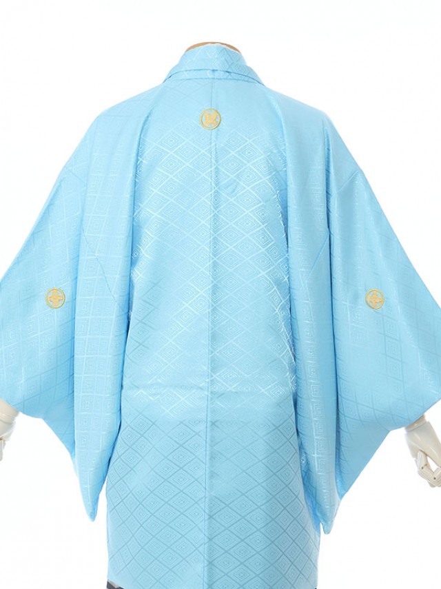 男性用袴|E-SV01-5-1|5号ブルー紋付/白銀亀甲袴