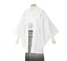 男性用袴|E-SV03-5-1|5号白紋付/白銀ぼかし袴