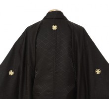 紋付袴|E-SV07-7-1|7号黒紋付/白黒縞袴