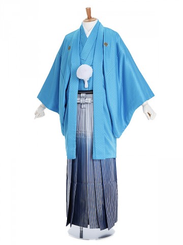 男性用袴 SV4-6-1 スカイブル-菱形|青銀縞袴
