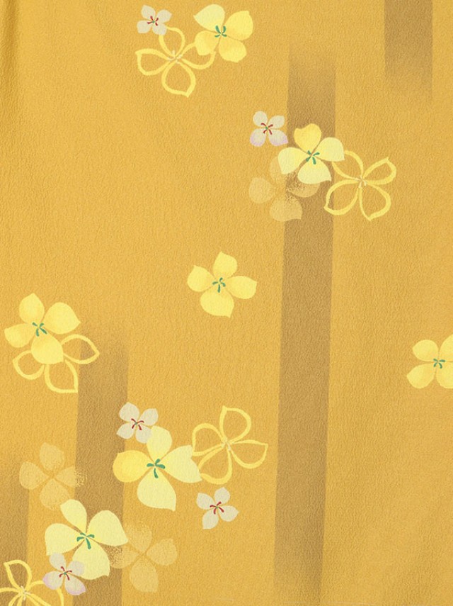 可愛らしい小花柄の卒業式袴フルセット(黄色系)|卒業袴(普通サイズ)