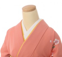 レンタル袴|先生|サーモンピンク|桜柄の卒業式袴フルセット(ピンク系)|卒業袴(普通サイズ)