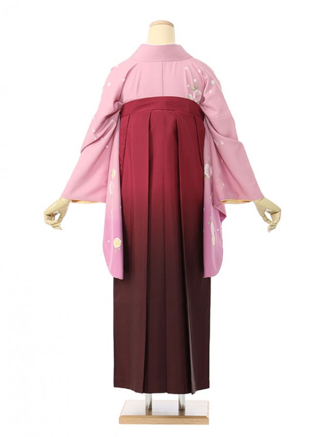 袖ぼかし八重桜柄の卒業式袴フルセット(ピンク系)|卒業袴(普通サイズ)