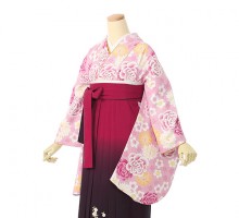 牡丹梅に菊柄の卒業式袴フルセット(ピンク系)|卒業袴(普通サイズ)