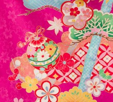 【七五三レンタル　七歳女の子】 花うさぎ☆ローズピンクが可愛い!　E-7-015	　