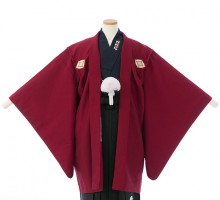 袴レンタル　小学校卒業式　紋付き袴レンタルフルセット(赤系)|男の子(小学生袴)　