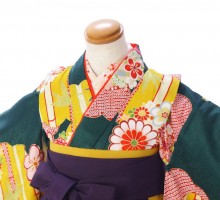  卒園式袴[式部浪漫]　鮮やかな竹緑のしなやかな正絹地