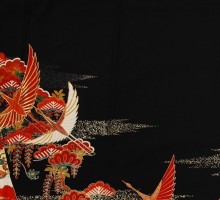 Mサイズ　のしめ光淋鶴柄の黒留袖フルセット(黒)|黒留袖