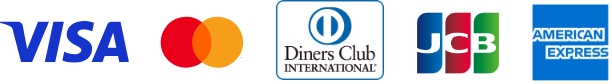 VISA、Mastercard、Diners Club、JCB、American Express