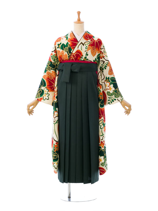 振袖袴|白系|0S0162 H|対応身長:153-158cm|ｻｲｽﾞ:7-13号|和風館