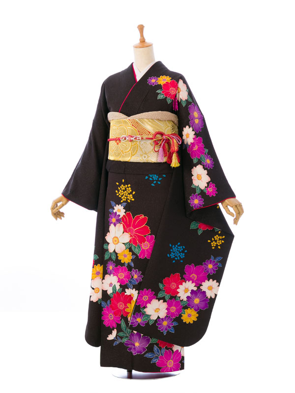 振袖 黒色 ラメ 身丈約167cm
