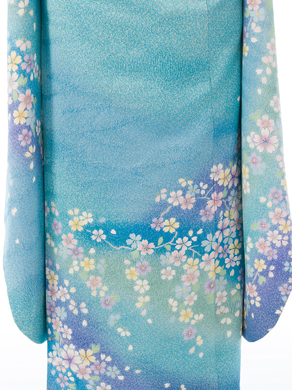 振袖|青系|桜 |4S866|対応身長:158-168cm|ｻｲｽﾞ:7号-13号｜全国