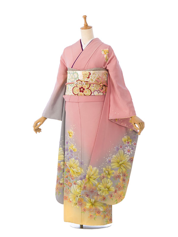 振袖|ピンク系|洋花|4S755|対応身長:153-165cm|ｻｲｽﾞ:7号-13号｜全国