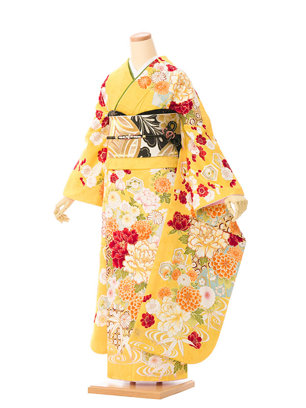 振袖|黄色系 |1S3078|対応身長:158-168cm|ｻｲｽﾞ:7号-13号｜全国