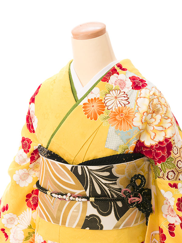 振袖|黄色系 |1S3078|対応身長:158-168cm|ｻｲｽﾞ:7号-13号｜全国