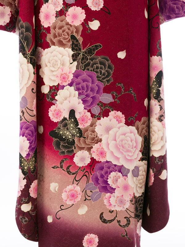 振袖|赤系|薔薇|6S315|対応身長:145-155cm|ｻｲｽﾞ:7号-13号｜全国
