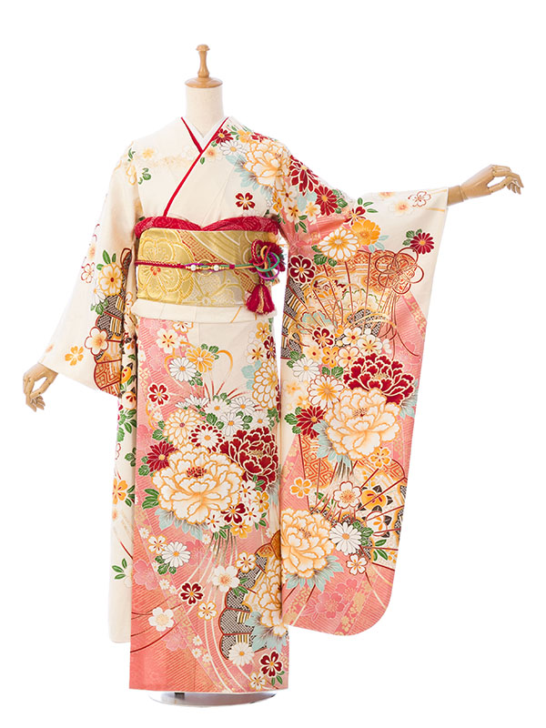 驚きの安さ 振袖|白系 |1S2807|対応身長:158-168cm|ｻｲｽﾞ:7号-13号｜全国宅配 着物・浴衣