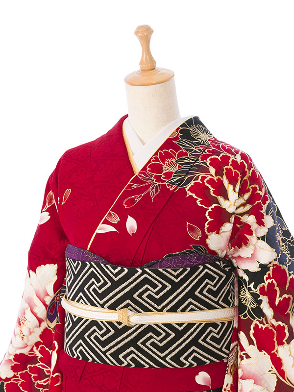 振袖 身長148-163cm 赤 re-032 振袖 身長148-163cm 赤 re-032