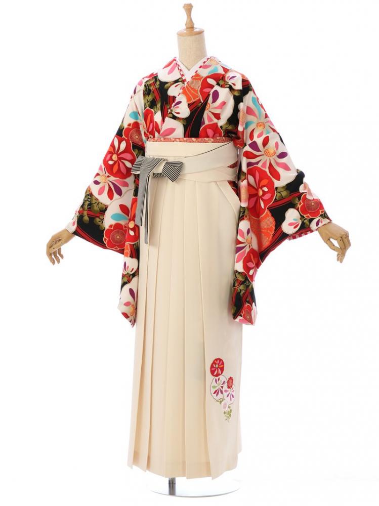 卒業袴|黒系|R1473M|対応身長:148-152cm|ｻｲｽﾞ:7-13号|JAPAN