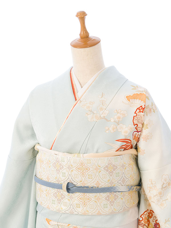 訪問着 身長150-165cm h-123 訪問着レンタル③適応身長150㎝～165㎝【オレンジ系】 – 着物