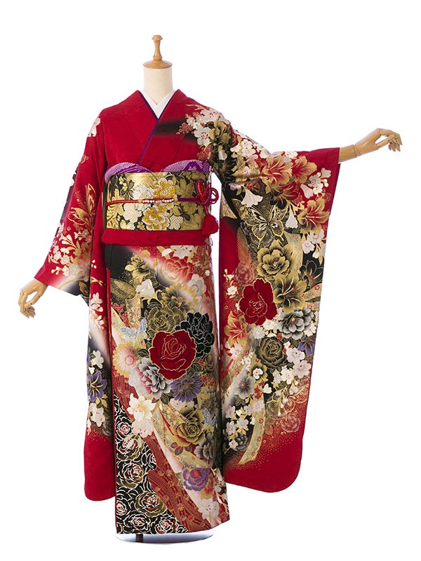 振袖|赤系|桂由美 |対応身長:153-163cm|ｻｲｽﾞ:7号-13号|7S492